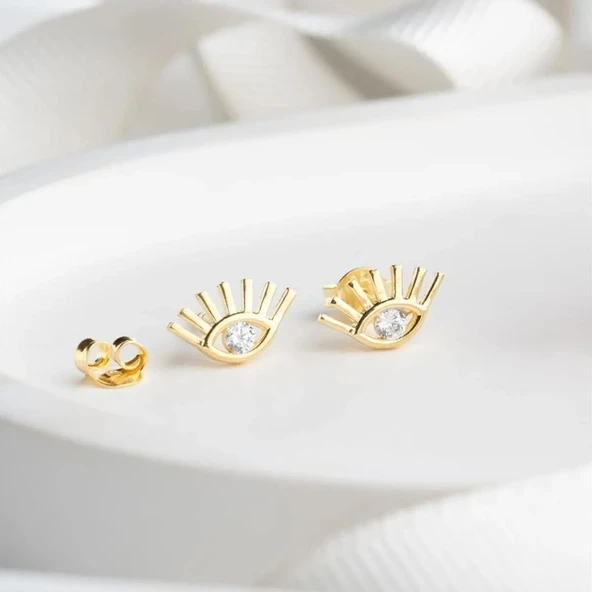 Vaoov 925 Ayar Gümüş Minimal Göz Küpe - Resim 3