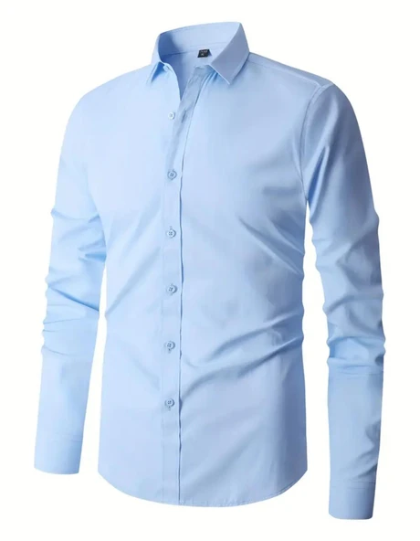 Erkek Klasik Tek Cepli Uzun Kol Gömlek BGL-ST04544 - Resim 11