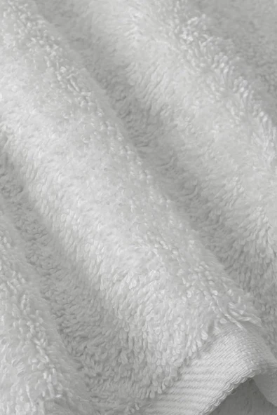 10 lu Otel Banyo Havlusu %100 Pamuklu 90X150 Cm Beyaz 16/1 Aksoft 610 Gr - 3