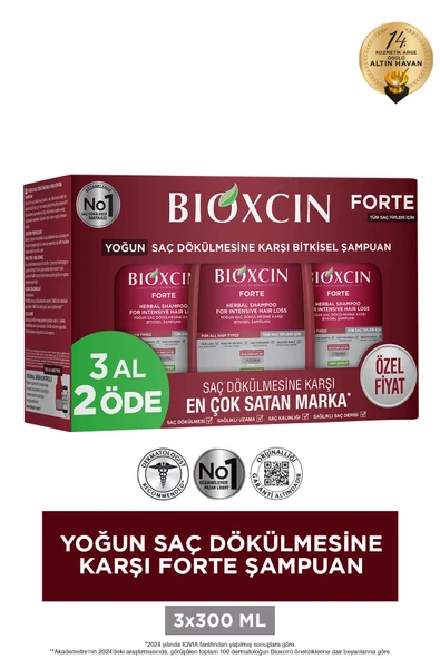 Bioxcin Forte Şampuan Tüm Saç Tipleri Için 3x300ml
