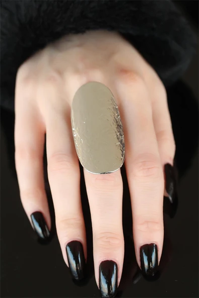 Silver Renk Elips Bayan Ayarlamalı Yüzük - TJ-BYK1255-KS - Resim 2