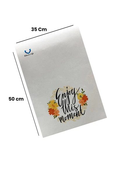 Valerine Life Bu Anın Tadını Çıkar Mutfak Kurulama Fırın Beyaz El Havlusu %100 Pamuklu 35x50cm 2 Adet - 2