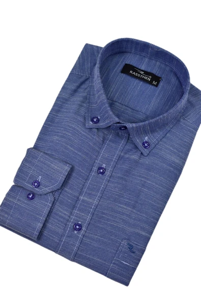 Erkek Klasik Tek Cepli Uzun Kol Gömlek BGL-ST04543 - Resim 3