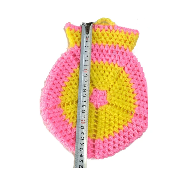 El işi örme Pembe-Sarı ikili Takım Banyo Lifi - 3