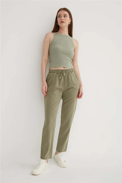FASHION FRIENDS KADIN BELİ BAĞLAMALI PANTOLON 25Y0477K1 - 8