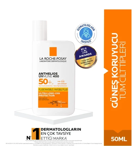 La Roche Posay Anthelios Invisible Fluid Spf 50 Güneş Kremi 50 ml - 3