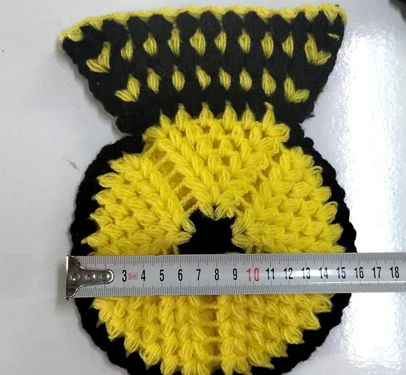 El işi örme Siyah Sarı iki renkli üçlü Takım Banyo Lifi - 3