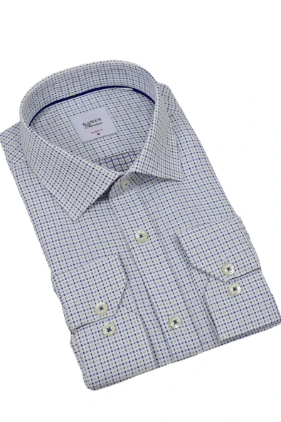 Erkek Puantiyeli Slim Fitt Uzun Kol Gömlek 2380 BGL-ST04375 - Resim 4