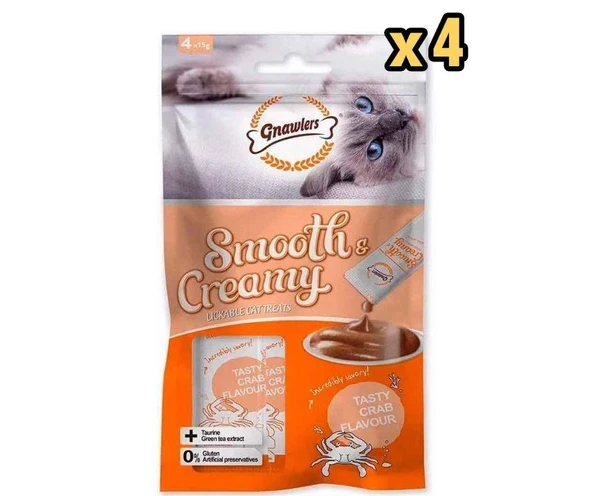 Gnawlers Krema Kedi Ödülü Somonlu Yengeçli 4x15 Gr x 4 Adet