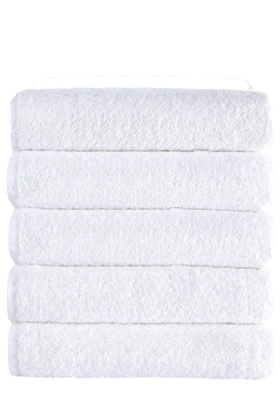 5 li Otel Banyo Havlusu Pamuklu 90X150 Cm Beyaz 16/1 Avs 580 Gr