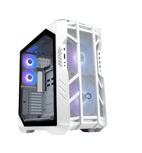 CM HAF700 Beyaz Tempered Glass ARGB Ledli, Mesh Ön Panel, Titanyum Gri Renkli FullTower Kasa