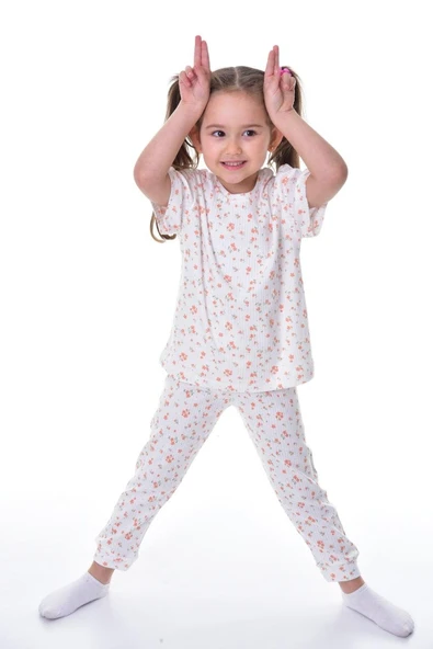 Daisy Duck Desenli Kısa Kollu Çocuk Pijama Takımı (Papatya Ördeği) - 2