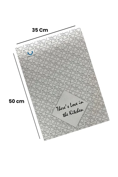 Valerine Life Mutfakta Aşk Var Mutfak Kurulama Fırın Beyaz El Havlusu %100 Pamuklu 35x50cm 2 Adet - 2