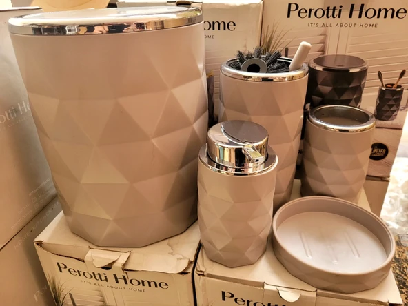 Perotti 13221 Diamond Silver 5 Parça Banyo Seti - Füme