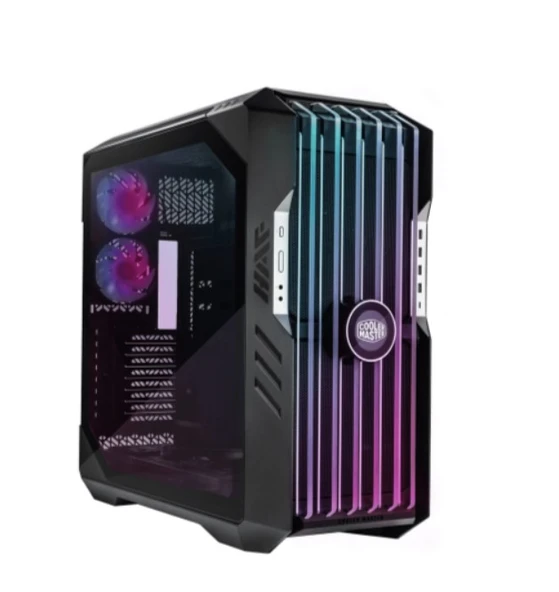 CM HAF700 EVO Tempered Glass ARGB Ledli LCD Ekran Mesh Ön Panel, Titanyum Gri Renkli FullTower Kasa - 5