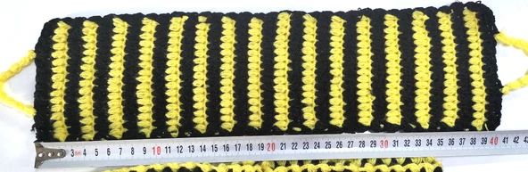 El işi örme Siyah Sarı iki renkli üçlü Takım Banyo Lifi - 4