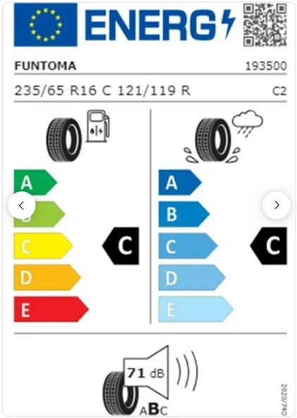Funtoma 235/65 R16 C TL 121/119R 12PR VANFUN Kamyonet Yaz Lastiği (Üretim Tarihi:2025) - 2