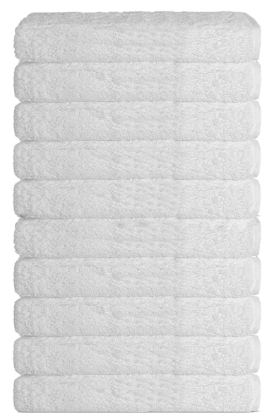 10 lu Otel Banyo Havlusu %100 Pamuklu 90X150 Cm Beyaz 16/1 Aksoft 610 Gr