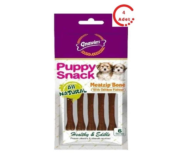 Gnawlers Chicken Flavor Meat Bone Köpek Ödülü 6 Lı x 4 Adet - 1
