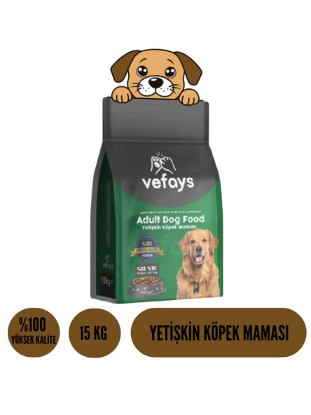 KUZU ETLİ VE PİRİNÇLİ Yetişkin Köpek Maması 15 KG