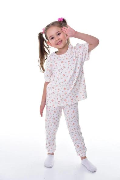 Daisy Duck Desenli Kısa Kollu Çocuk Pijama Takımı (Papatya Ördeği) - 3