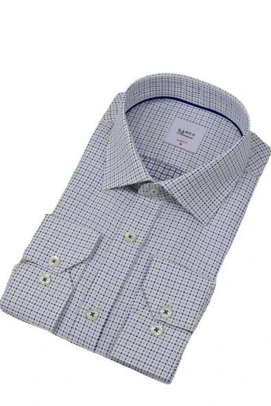 Erkek Puantiyeli Slim Fitt Uzun Kol Gömlek 2380 BGL-ST04375 - Resim 6