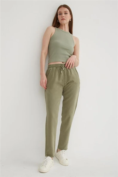 FASHION FRIENDS KADIN BELİ BAĞLAMALI PANTOLON 25Y0477K1 - 9