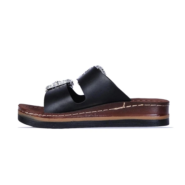 Ayakcenter 37145 Polero Taşlı Kadın Düz Terlik - Resim 2