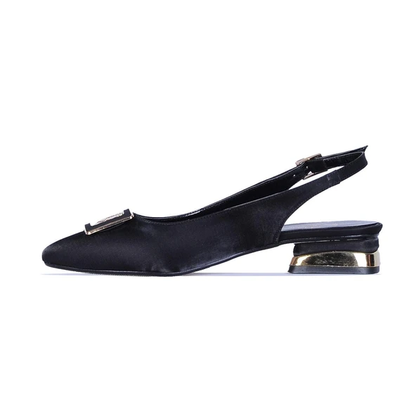 Ayakcenter Pia2 Siyah Saten Kadın Babet Ayakkabı - Resim 2