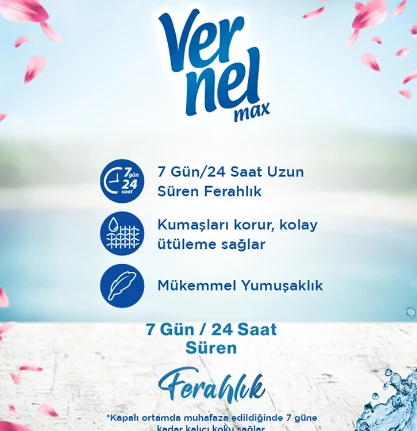 Vernel Max Taze Lale Konsantre Çamaşır Yumuşatıcısı 1440 ml - 3