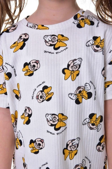 Daisy Duck Desenli Kısa Kollu Çocuk Pijama Takımı (Papatya Ördeği) - 10