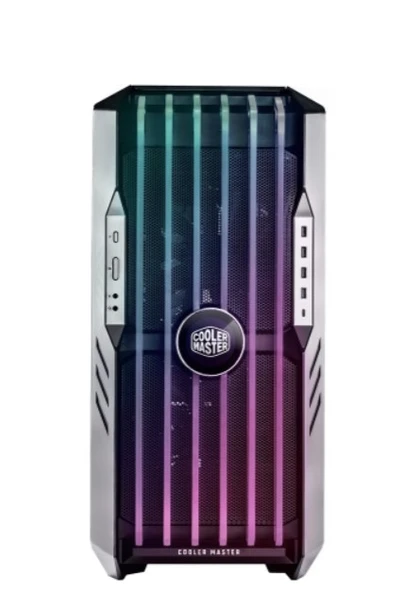 CM HAF700 EVO Tempered Glass ARGB Ledli LCD Ekran Mesh Ön Panel, Titanyum Gri Renkli FullTower Kasa - 1