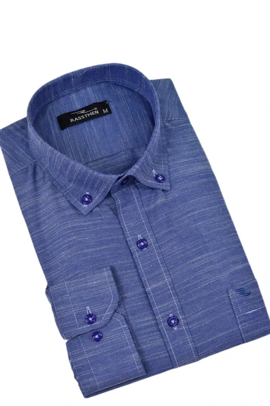 Erkek Klasik Tek Cepli Uzun Kol Gömlek BGL-ST04543 - Resim 6