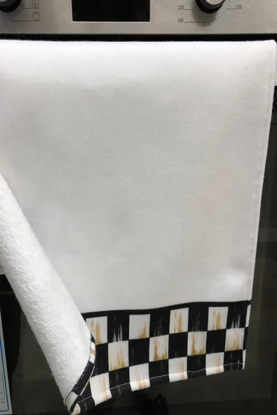 Valerine Life Mutfakta Aşk Var Mutfak Kurulama Fırın Beyaz El Havlusu %100 Pamuklu 35x50cm 2 Adet - 3