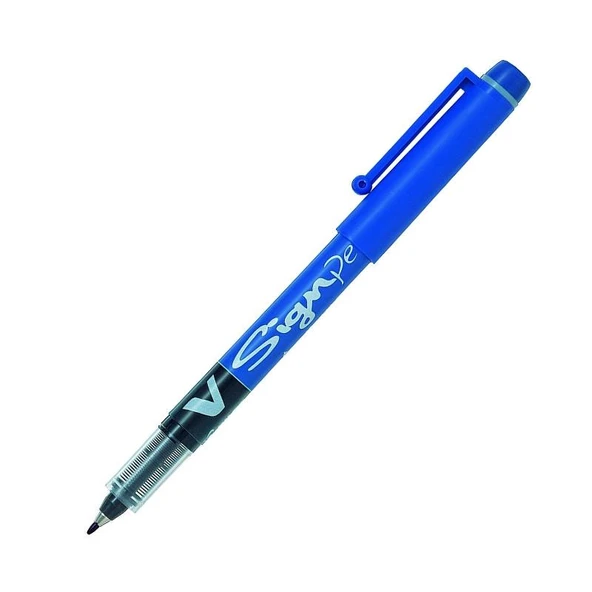 Pilot V-Signpen Fiber Uçlu İmza Kalemi Mavi 2.0mm