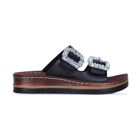 Ayakcenter 37145 Polero Taşlı Kadın Düz Terlik ürün görseli 1