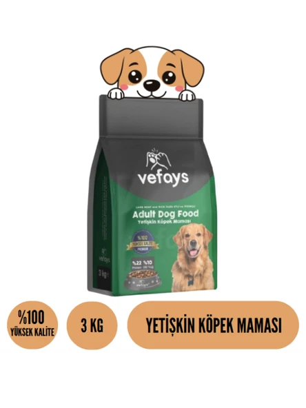 KUZU ETLİ VE PİRİNÇLİ Yetişkin Köpek Maması 3 KG