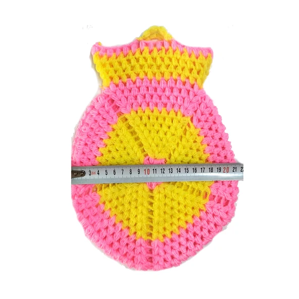 El işi örme Pembe-Sarı ikili Takım Banyo Lifi - 2