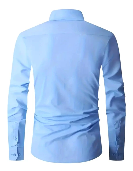 Erkek Klasik Tek Cepli Uzun Kol Gömlek BGL-ST04544 - Resim 7