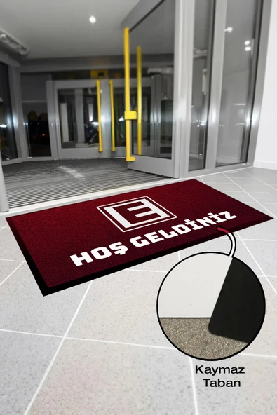 Valerine Life Eczane Logolu Kırmızı Dijital Baskılı Hoş Geldiniz Dükkan Önü İş Yeri Kapı Önü Paspası 50x90cm - Resim 3