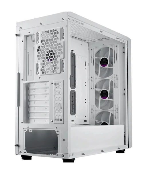 CM MasterBox 600 TG Mesh Beyaz ARGB 3x14cm Fanı, Normal ve Back-Connect Anakart Destekli  ATX Kasa - 2