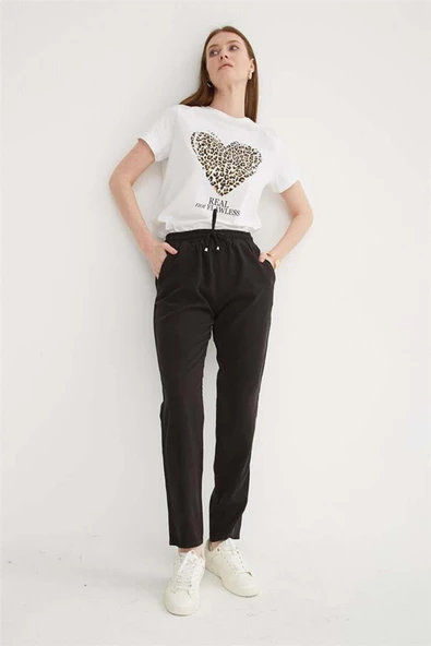 FASHION FRIENDS KADIN BELİ BAĞLAMALI PANTOLON 25Y0477K1 - 10