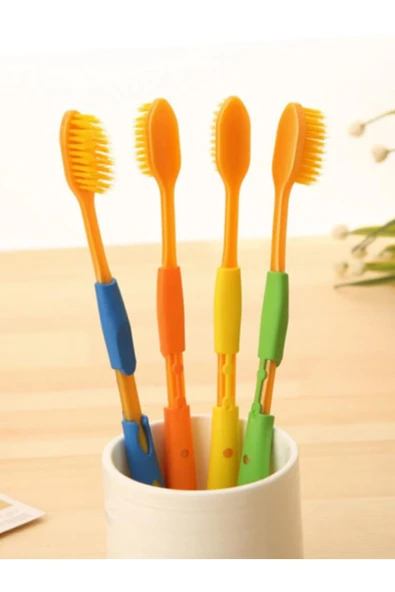SPRENDA 4 Adet Tarzı 4 Adet Aile Takım Elbise Yumuşak Diş Fırçası Bambu Kömür Diş Temizleme Fırçası - 3