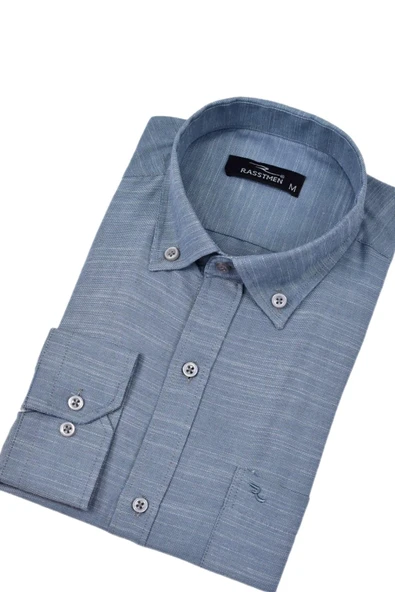 Erkek Klasik Tek Cepli Uzun Kol Gömlek BGL-ST04543 - Resim 8