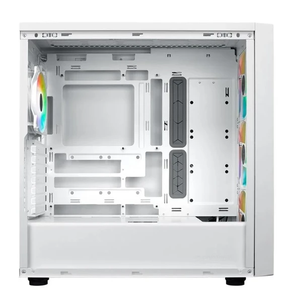 CM MasterBox 600 TG Mesh Beyaz ARGB 3x14cm Fanı, Normal ve Back-Connect Anakart Destekli  ATX Kasa - 3