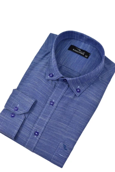Erkek Klasik Tek Cepli Uzun Kol Gömlek BGL-ST04543 - Resim 9