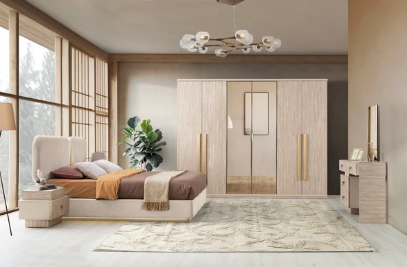 KAPADOKYA MDF BAZALI LEDLİ YATAK ODASI TAKIMI - Resim 2