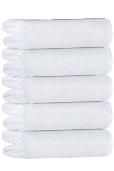 5 li Otel Banyo Havlusu %100 Pamuklu 70X150 Cm Beyaz 20/2 Ring 600 Gr