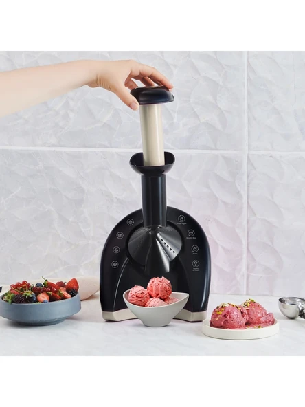 Karaca Frozen Healthy Ice Cream Machine Sağlıklı Dondurma ve Sorbe Makinesi Retro Krem - 2