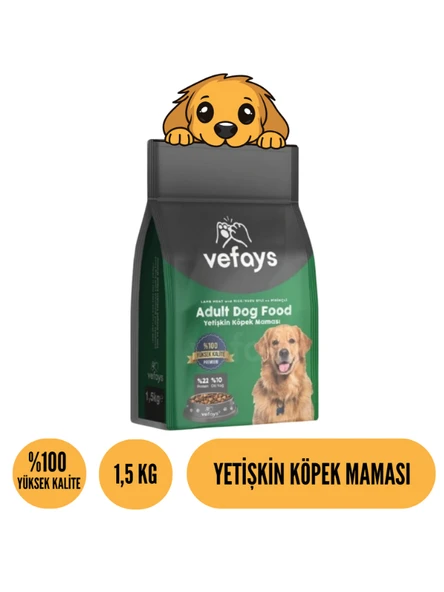 KUZU ETLİ VE PİRİNÇLİ Yetişkin Köpek Maması 1,5 KG